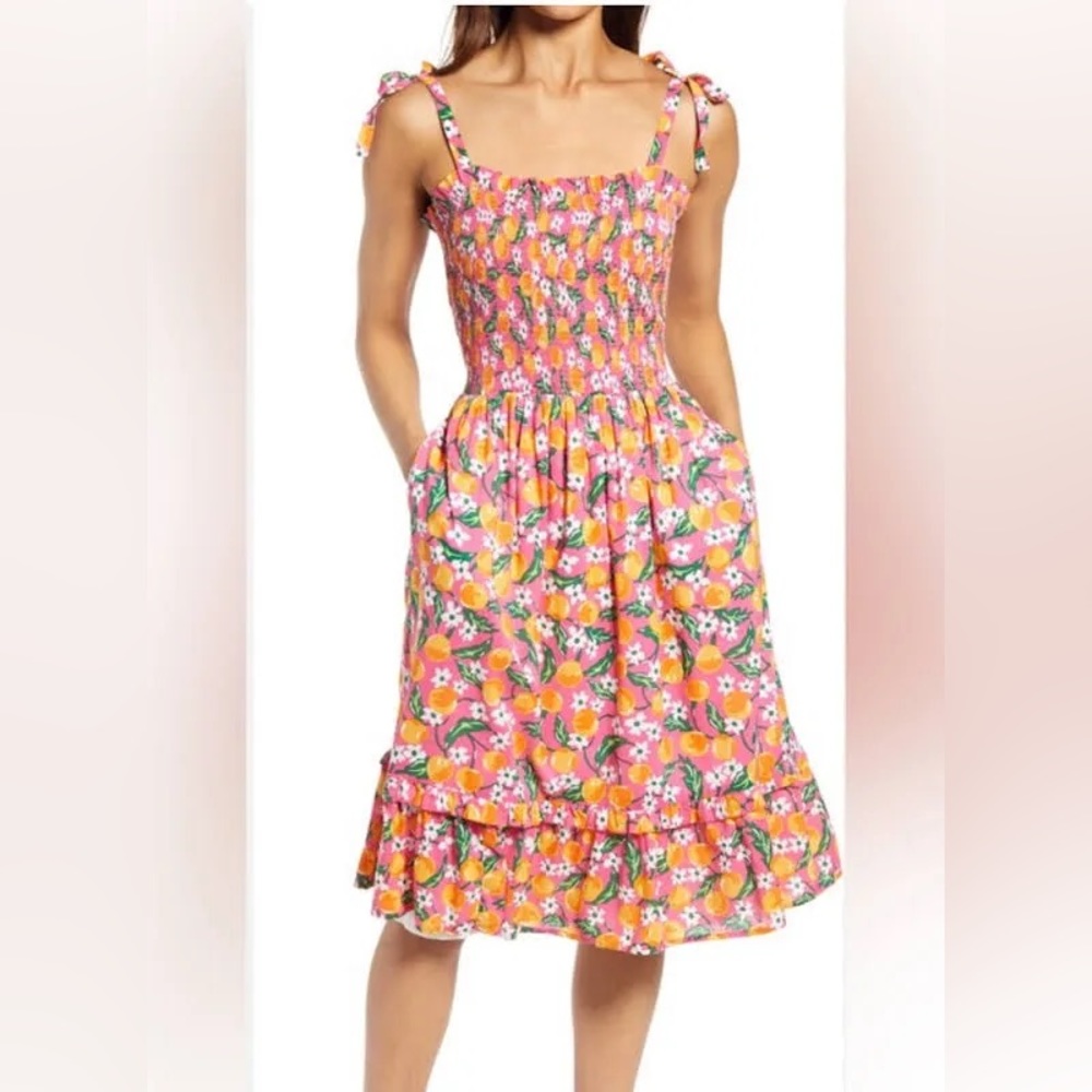 Draper James never-worn orange-print dress, XL